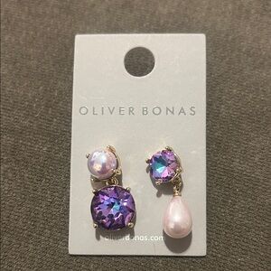 Blue and pink Earrings
